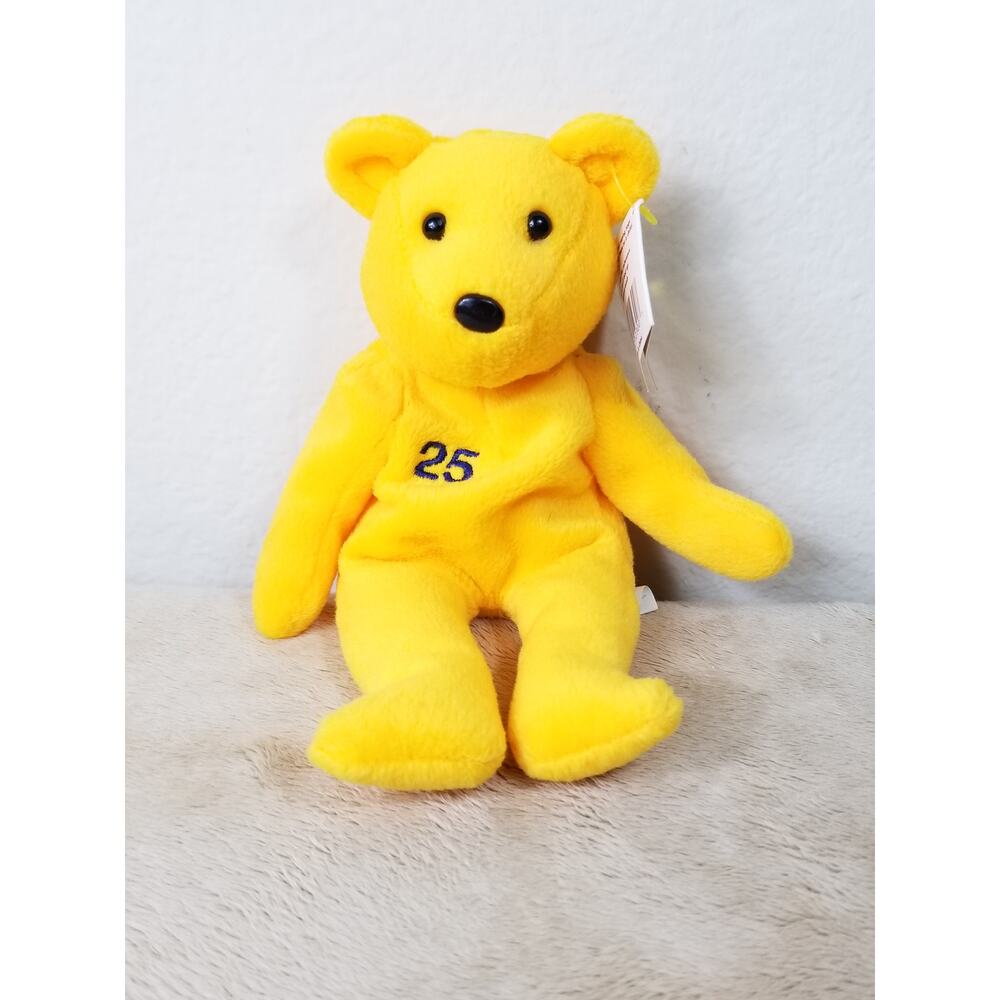 Bamm Beanos Jim Edmonds 25 Yellow Stuffed Animal 1998 Plush Toy 9" Vintage